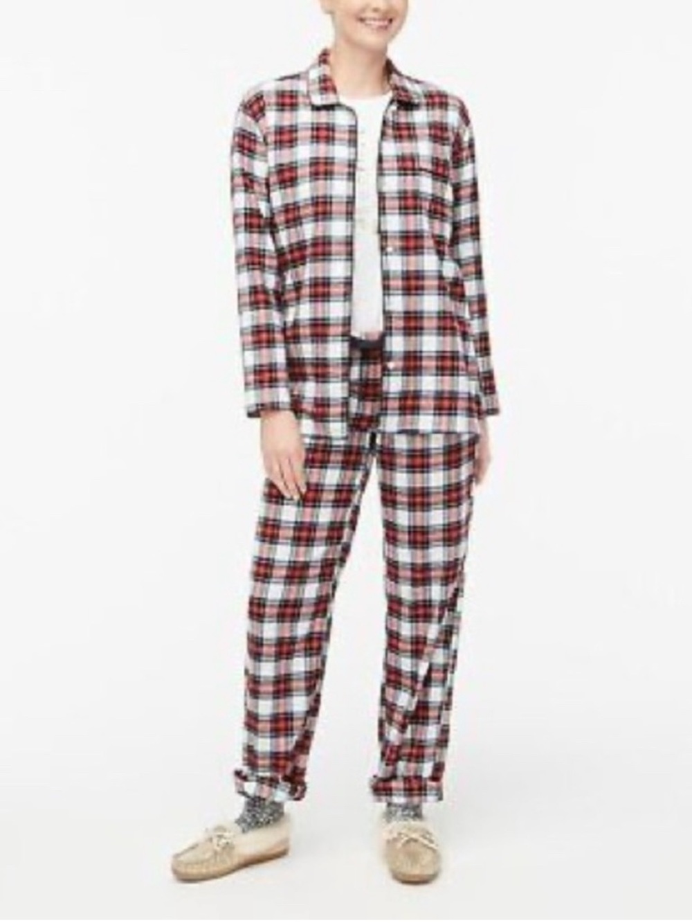 J. Crew Factory Plaid Cotton Pajama Set Size M